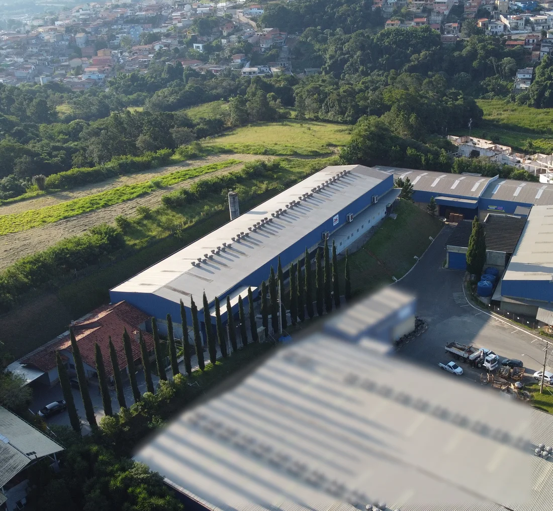 Fábrica Wellpack, vista aérea da produção