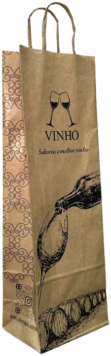 Sacola de vinho genérica em papel kraft